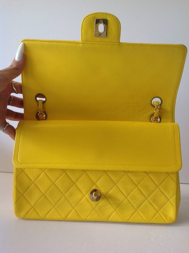 Chanel Yellow Medium 2.55 Double Flap Bag 2