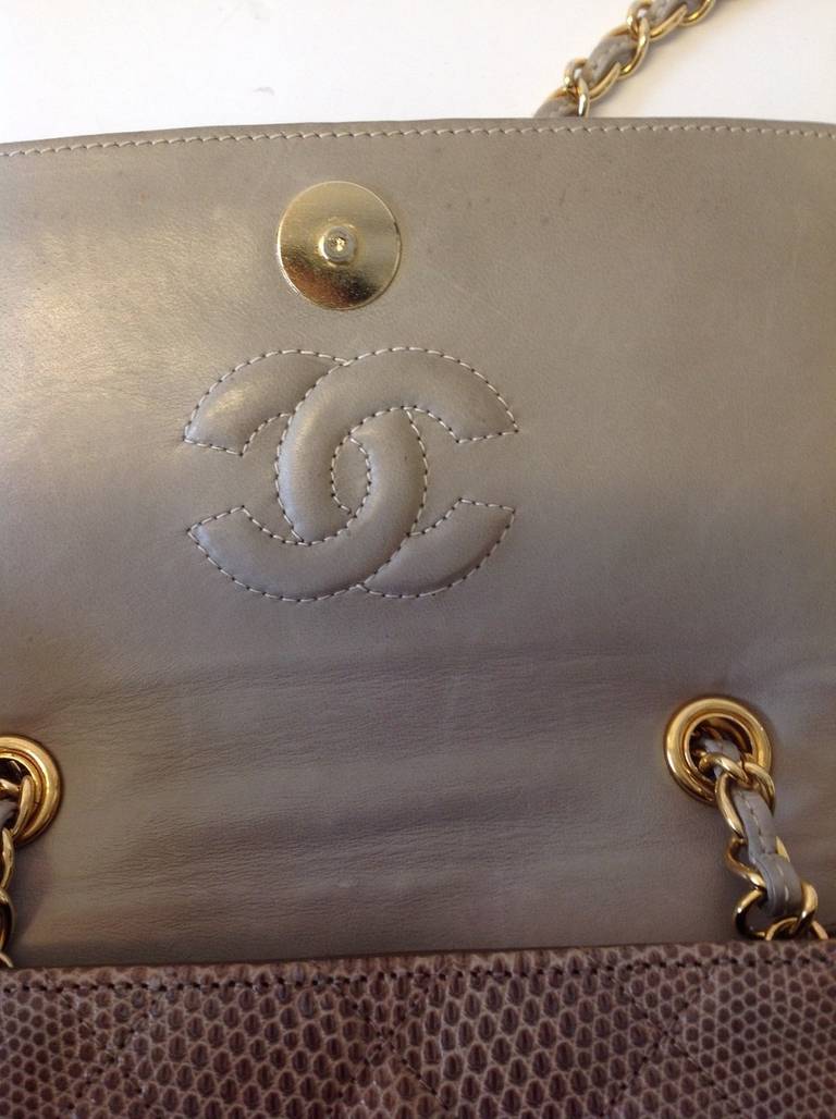 Chanel Lizard Mini Flap Bag With Tassel For Sale 3