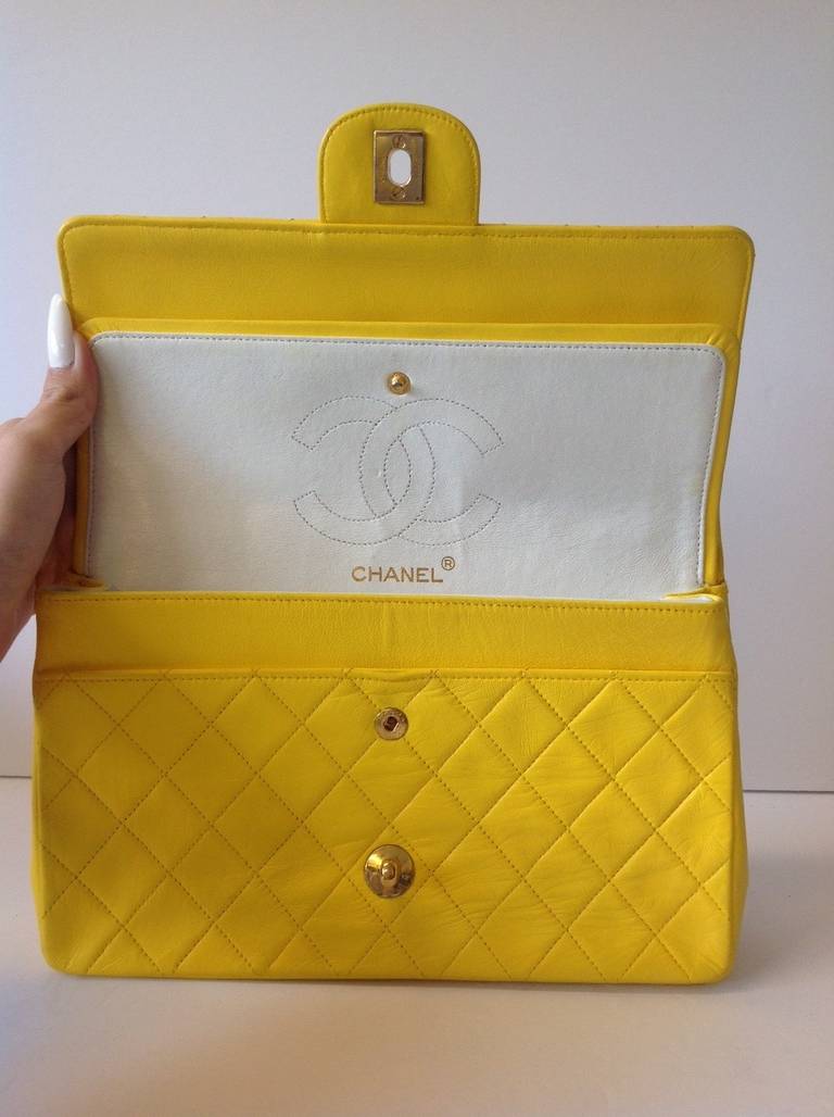 Chanel Yellow Medium 2.55 Double Flap Bag 3
