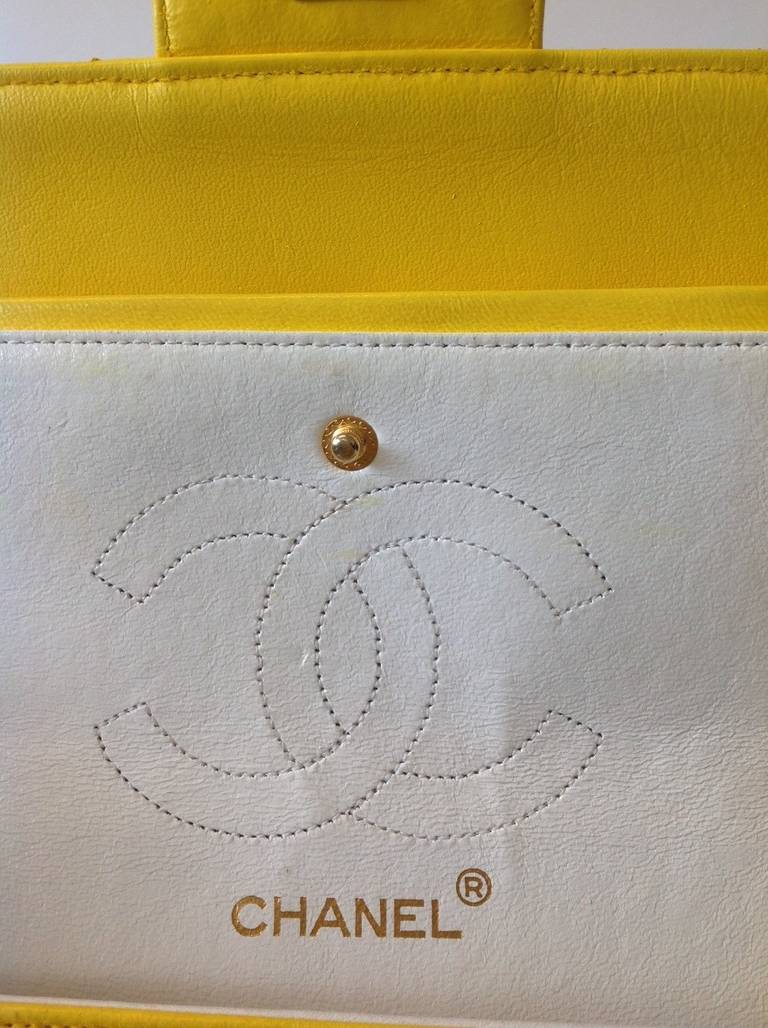 Chanel Yellow Medium 2.55 Double Flap Bag 4