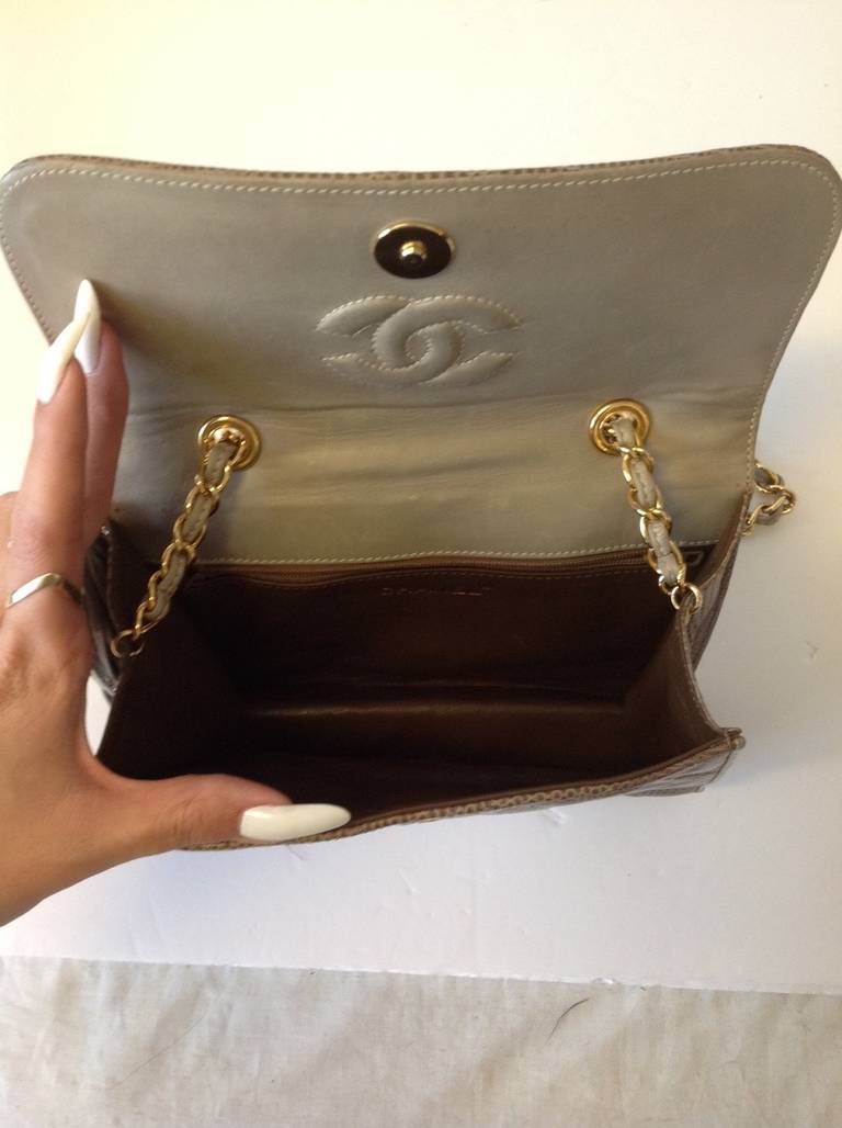 Chanel Lizard Mini Flap Bag With Tassel For Sale 4