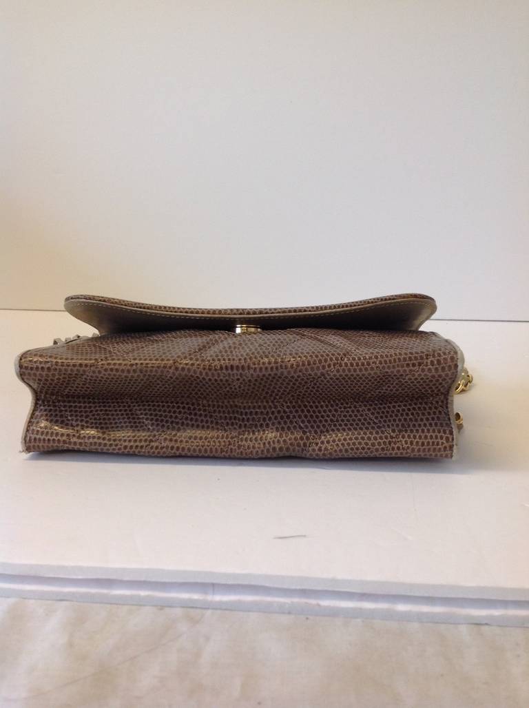 Chanel Lizard Mini Flap Bag With Tassel In Excellent Condition For Sale In Westmount, Quebec