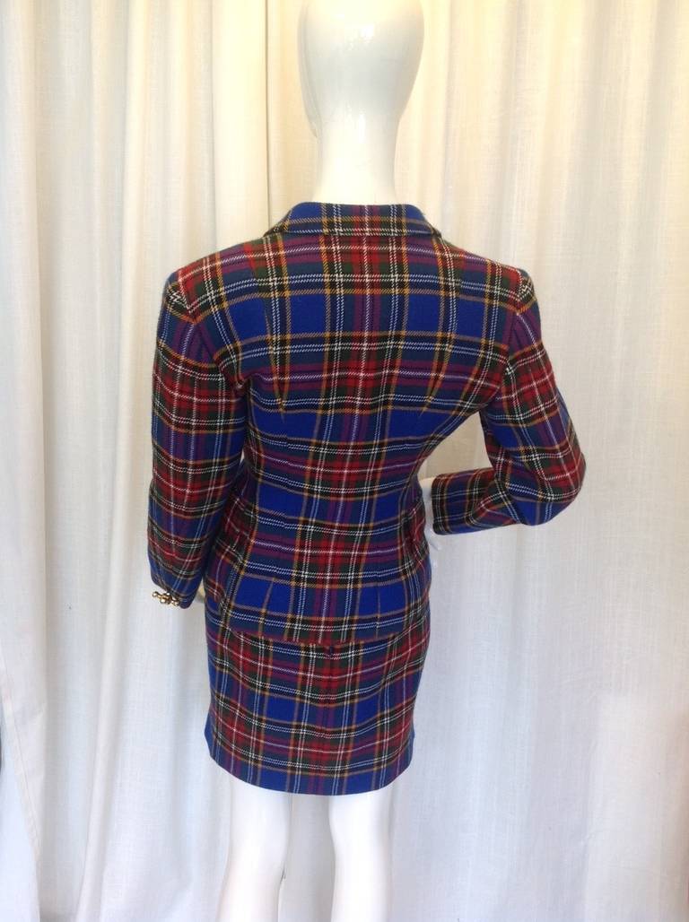 Moschino Cheap and Chic Tartan Jacket In Excellent Condition In Westmount, Quebec