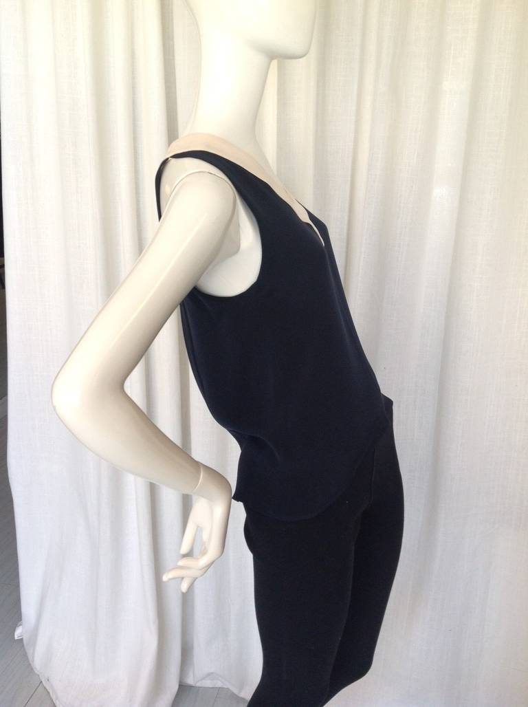 Chanel Navy and Creme Top In Excellent Condition In Westmount, Quebec