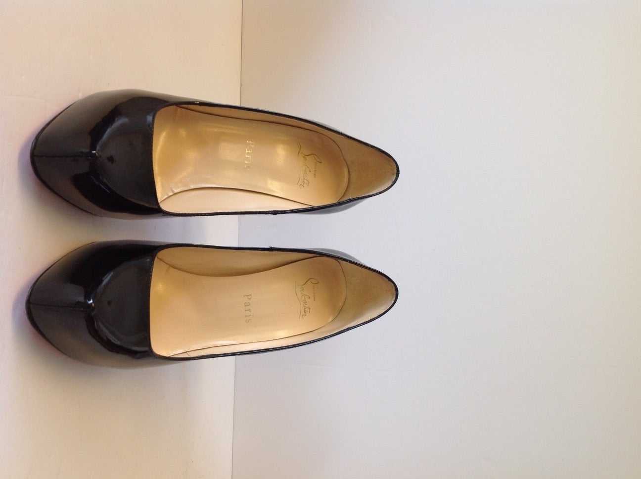 Christian Louboutin Rolando 120mm Black Patent Leather In Excellent Condition In Westmount, Quebec