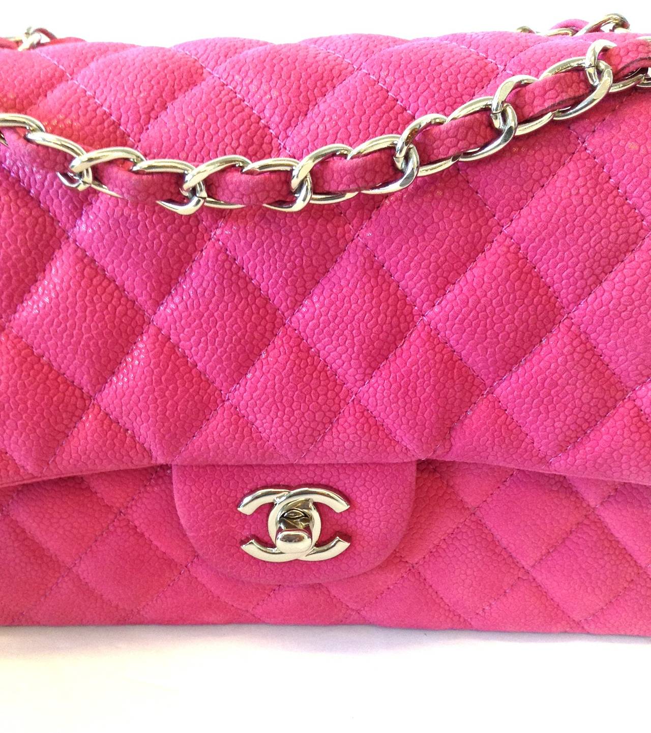 chanel iridescent pink classic flap
