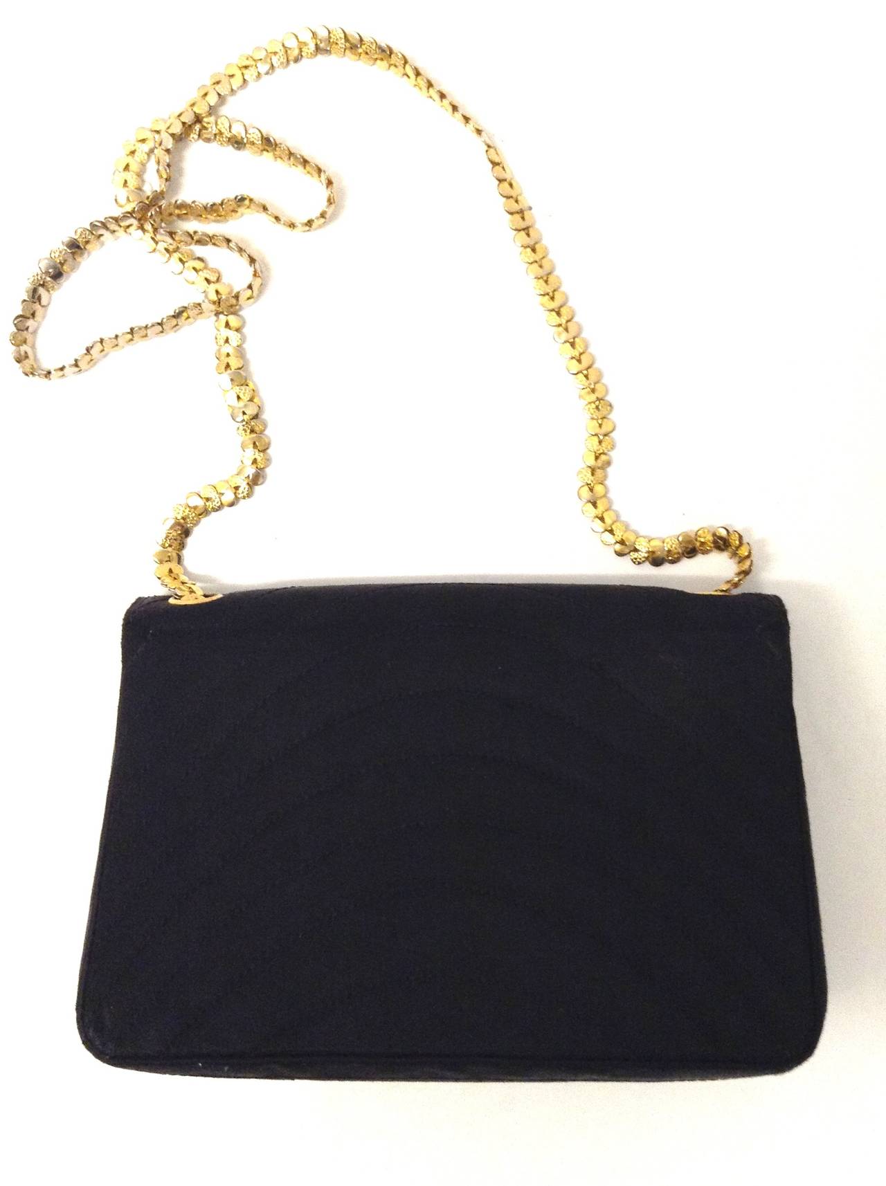 1980s CHANEL Gripoix and silk Flap bag For Sale 2