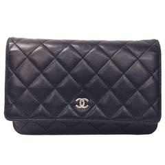 2012 CHANEL Classic wallet on Chain Flap bag Silver Hardware