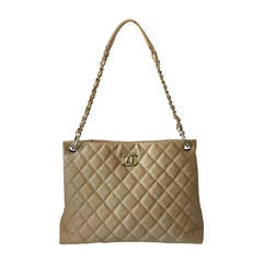 Chanel Beige Quilted Easy Caviar Tote
