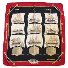 Hermes "Grand Largue" Silk Scarf