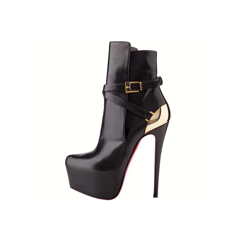 2013 Christian Louboutin Equestria Boots Black Gold Size 40/10 Retail ...