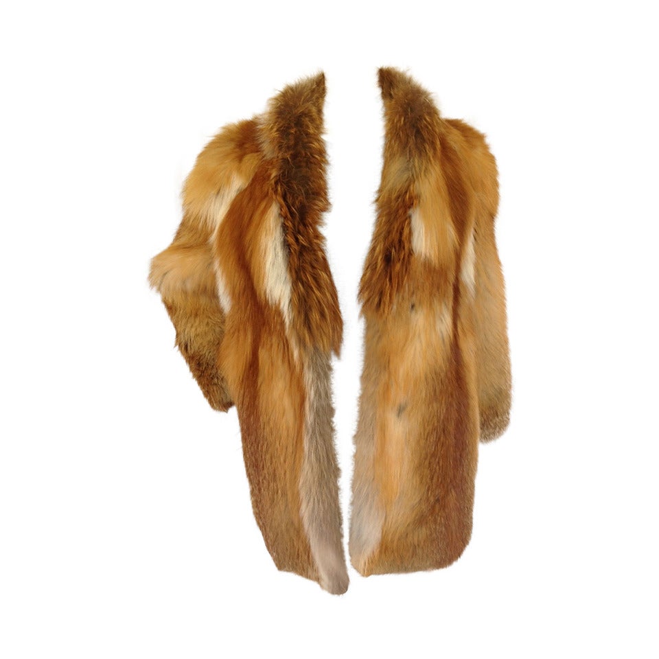Custom Made Fox Fur Coat For Sale