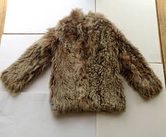 1990s Beige Mongolian Sheepskin Fur Jacket