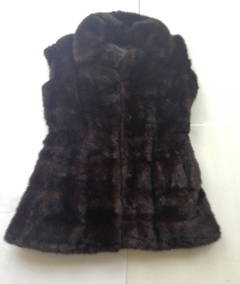 Vintage 1990s Dark Brown Mink Fur Vest
