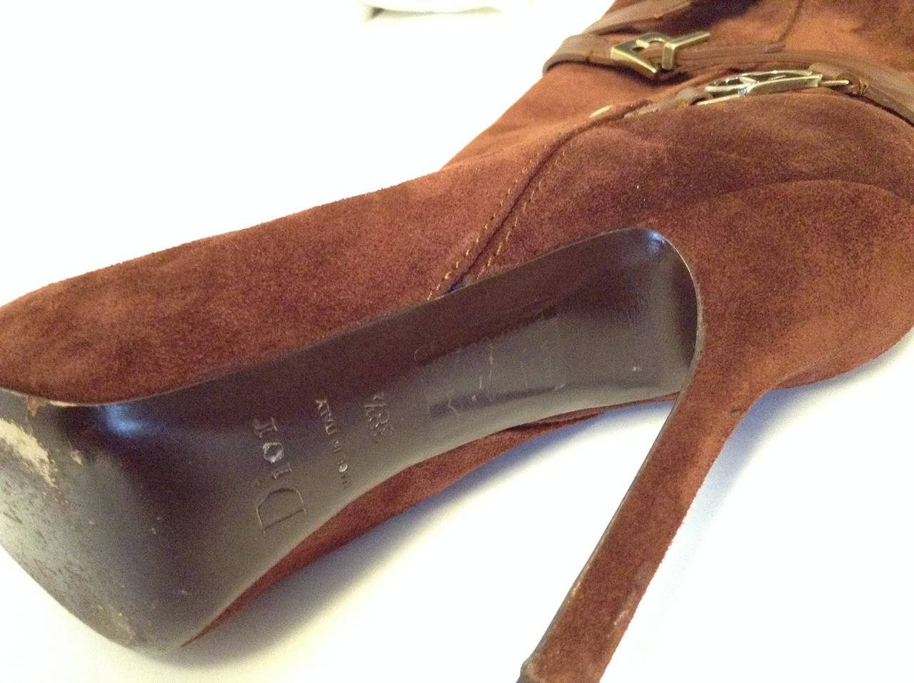 Christian Dior Suede Boots size 38.5 For Sale 1