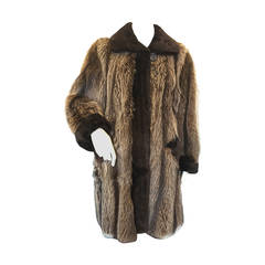 Vintage Jean Crisan Fourrures Fox and Beaver Ombre Fur Jacket