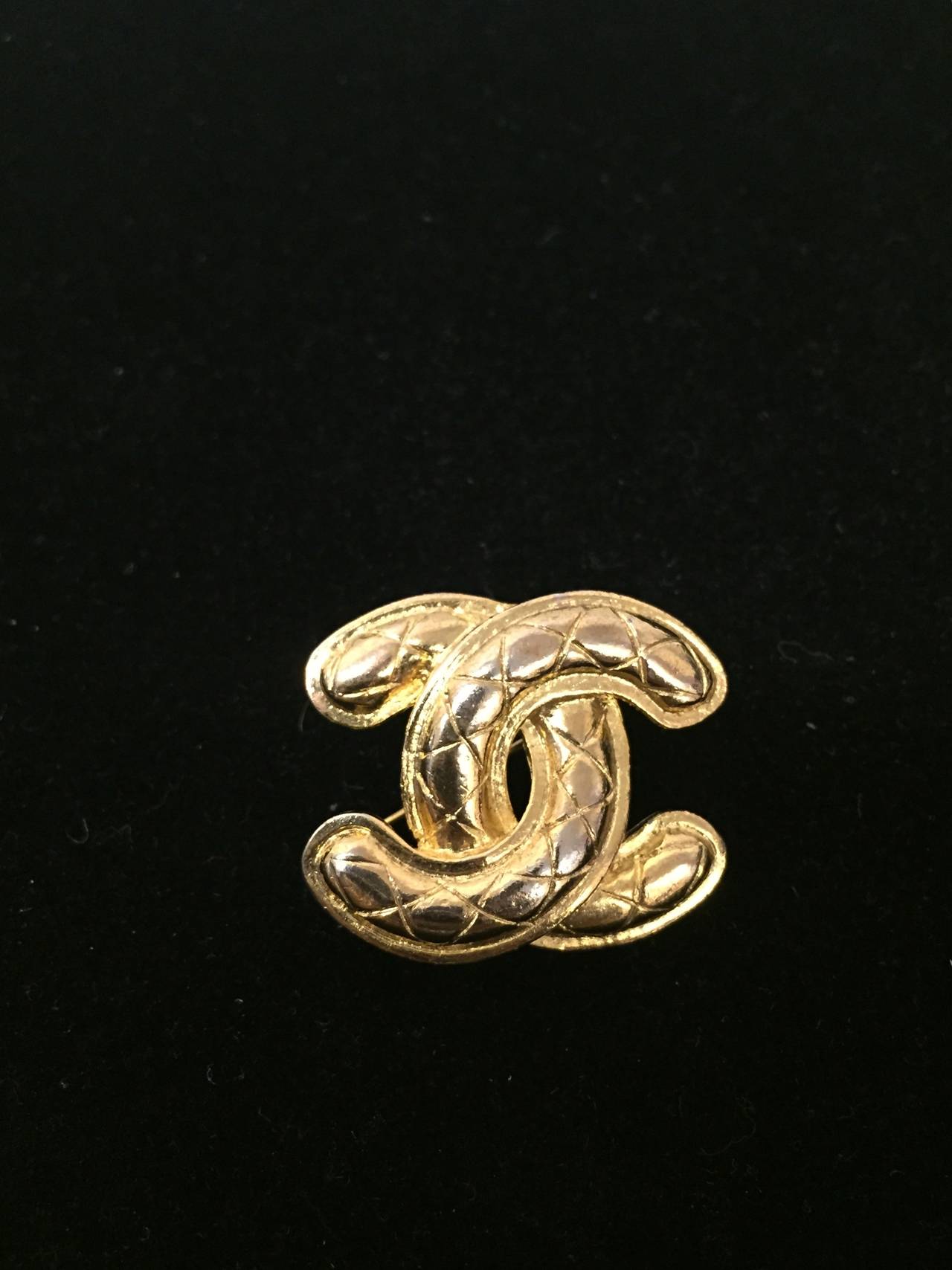 Vintage Chanel Mini Logo Brooch