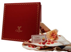 Must De Cartier red and yellow roses silk scarf, late 90s