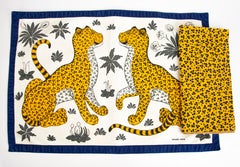 Hermès rare cheetah placemats, 80s