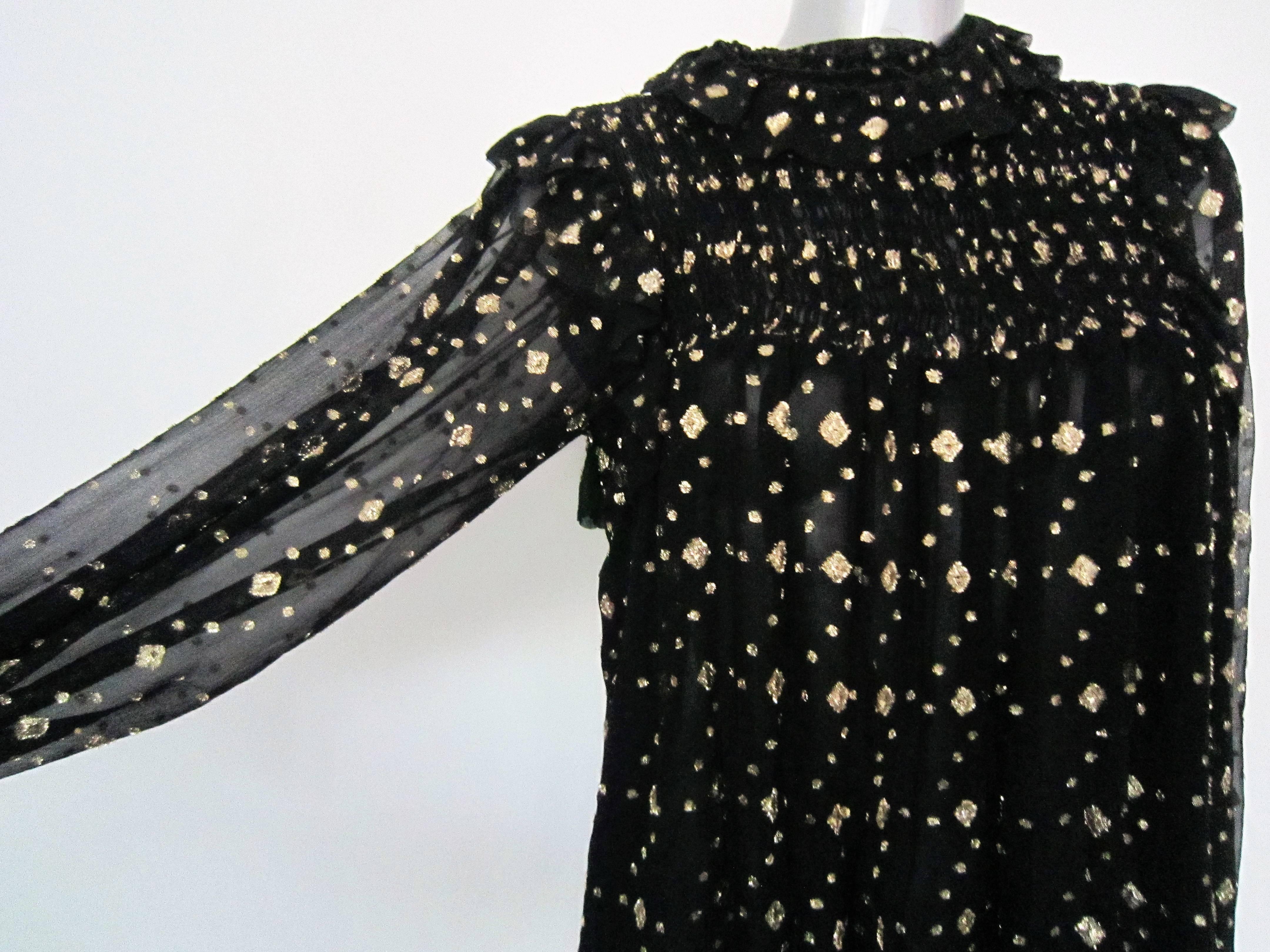 YVES SAINT LAURENT black silk blouse  In Good Condition In Rome, IT