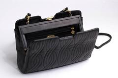 FENDI "Pasta"black leather bag with twist rope stitch design