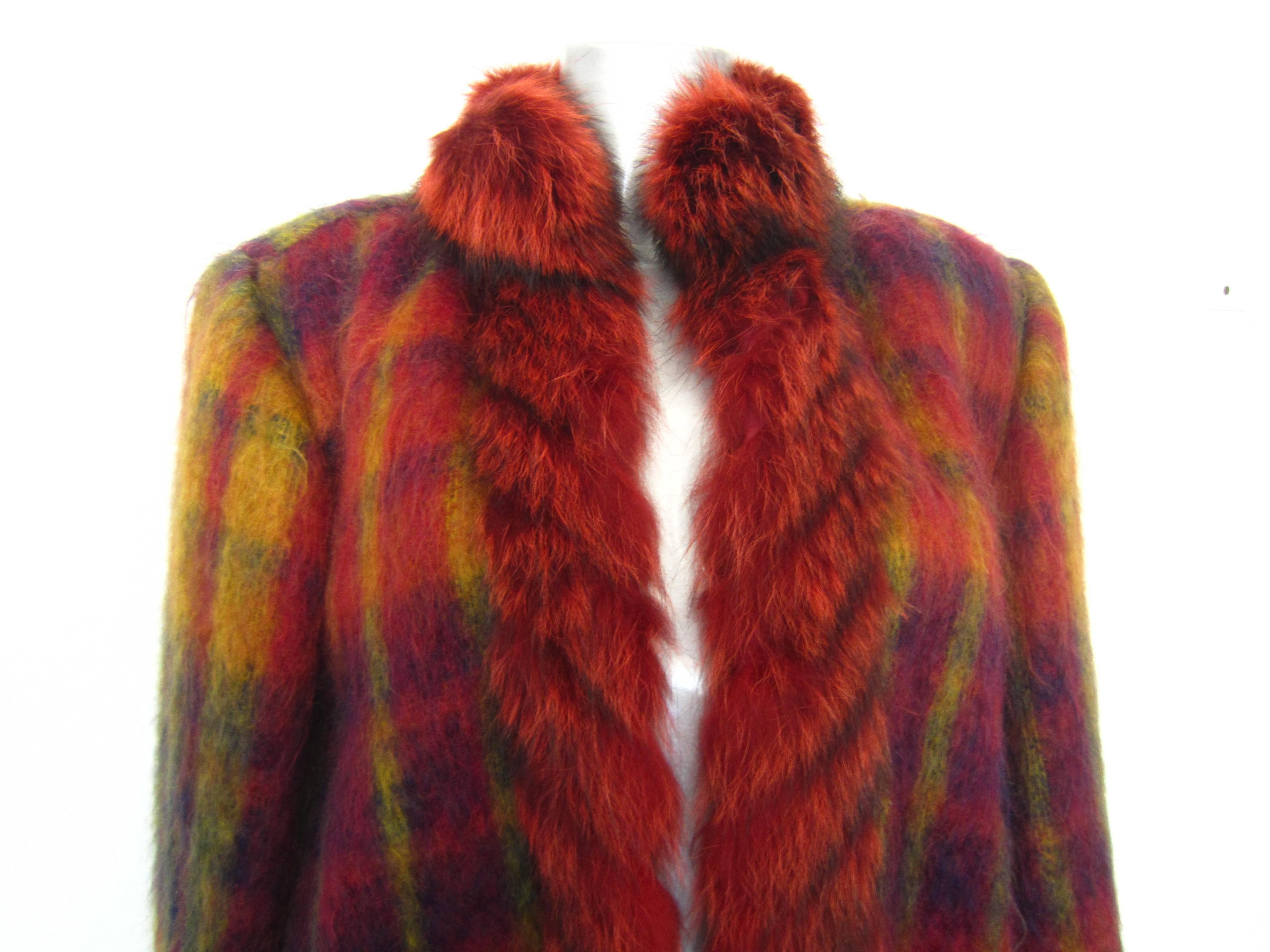 CHRISTIAN DIOR fur and wool jacket In Good Condition For Sale In Rome, IT