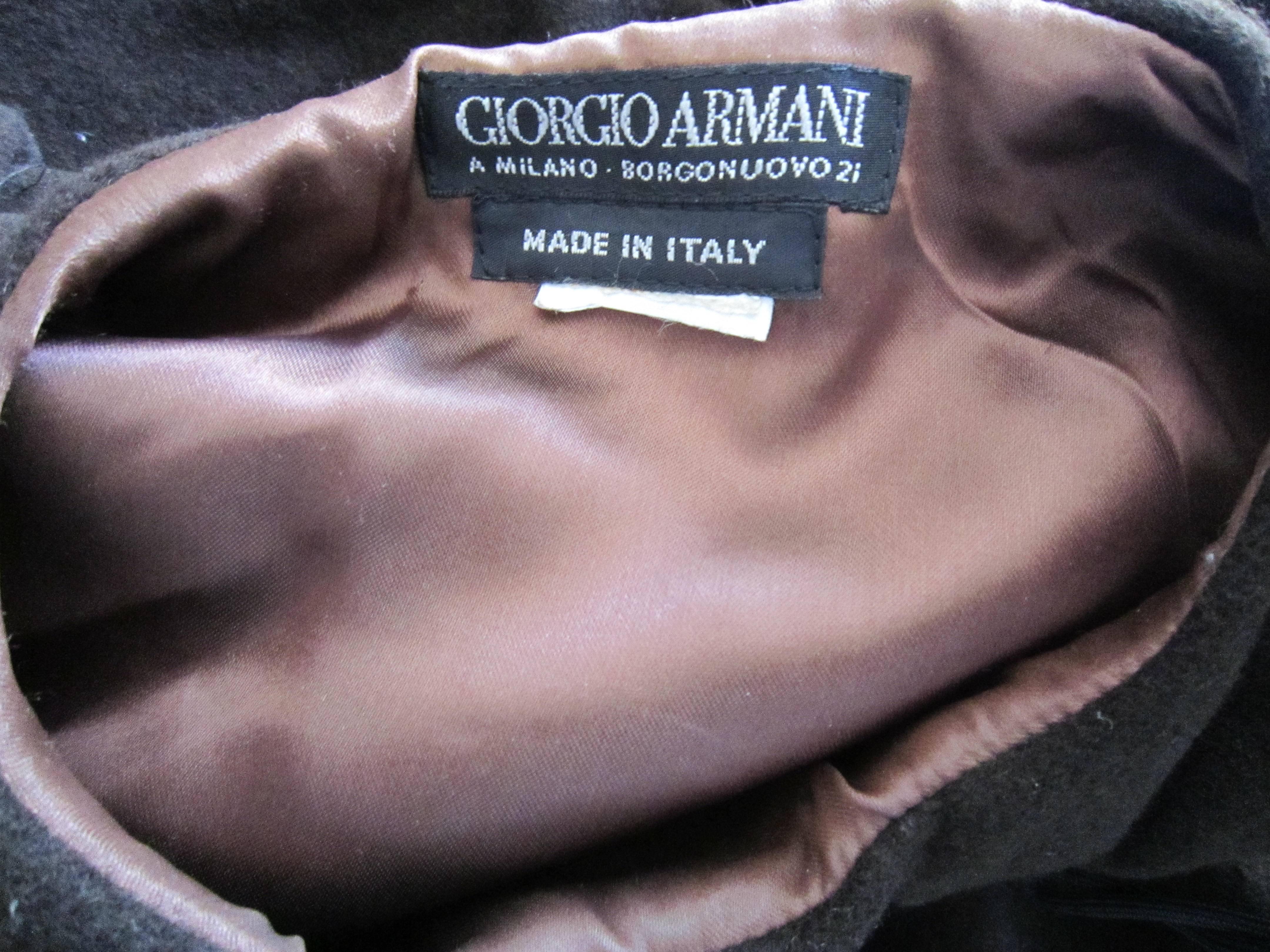 GIORGIO ARMANI brown wool cape For Sale 3