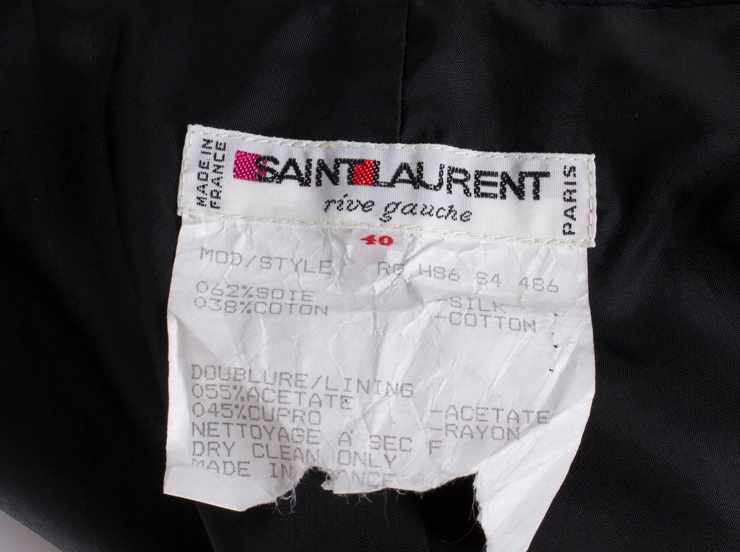Black 1980s Yves Saint Laurent black silk satin Maxi Skirt For Sale