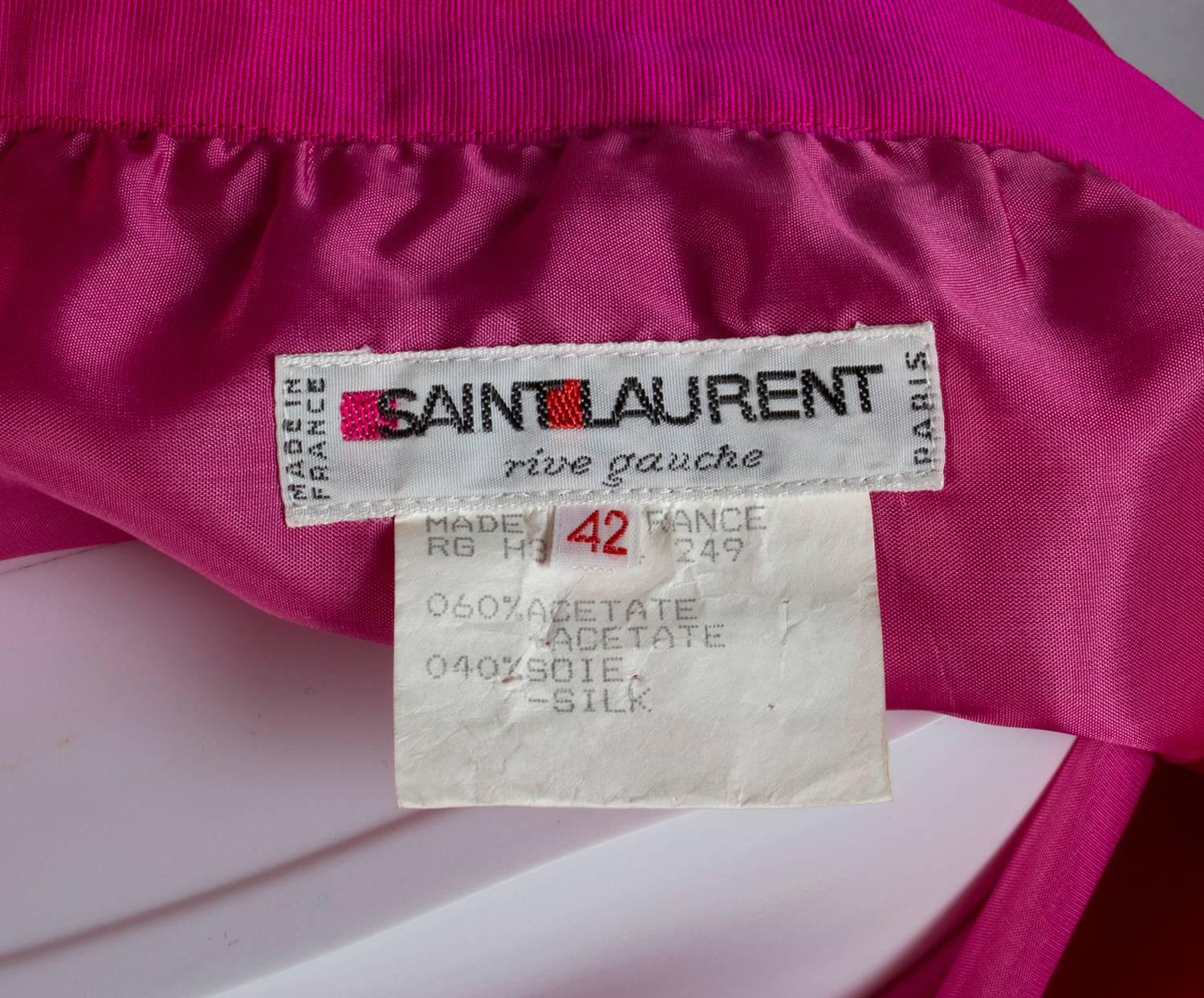 Women's 1990s YVES SAINT LAURENT pink silk skirt For Sale