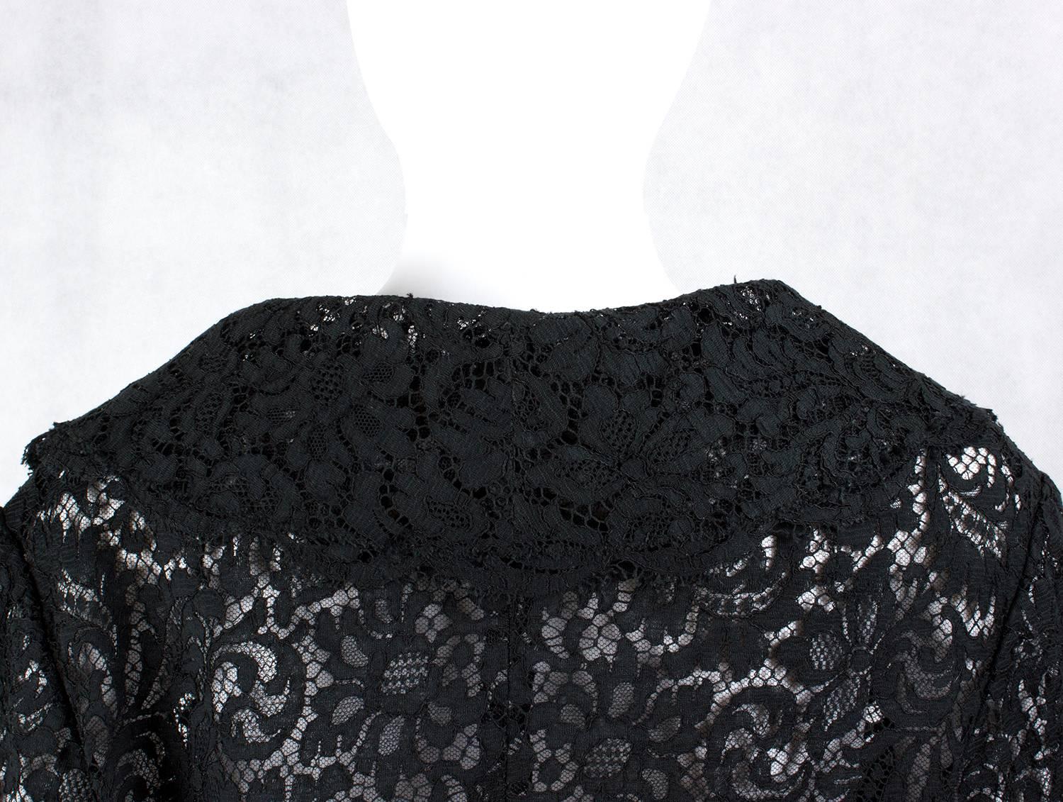 'Vintage  black Lace jacket, 1960s In Good Condition For Sale In Rome, IT