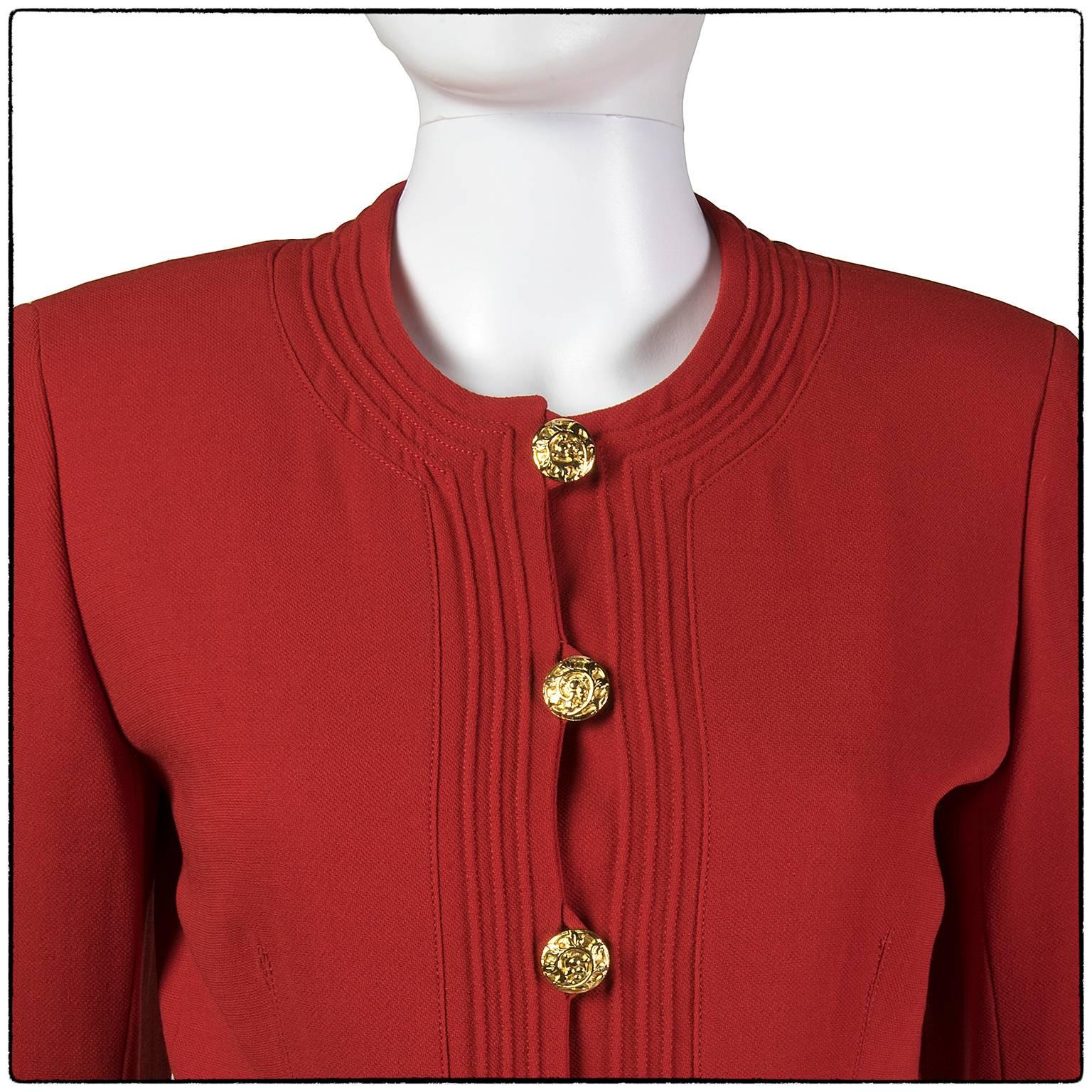 Women's 1980s Vintage Ungaro Solo Donna Paris Red Jacket For Sale