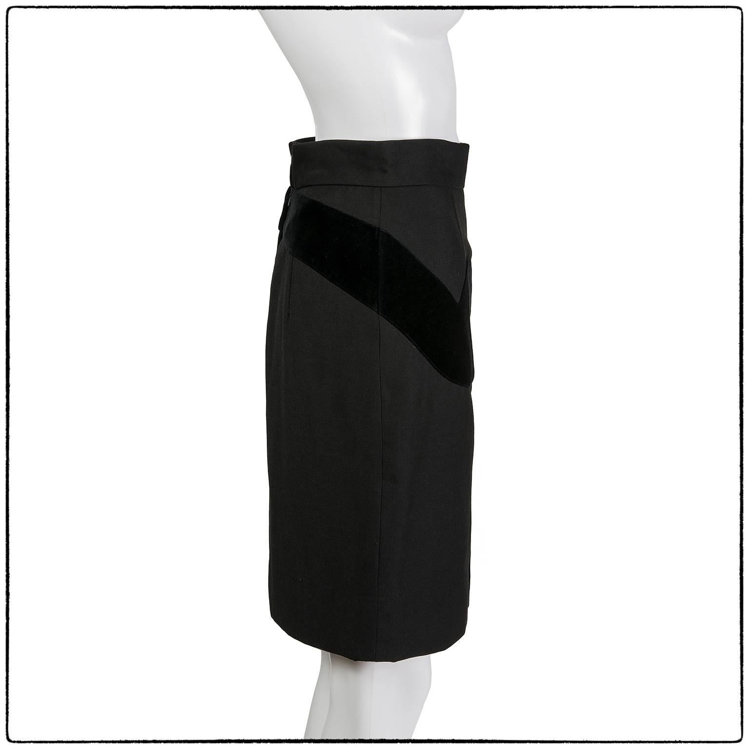 Black Moschino Cheap and Chic question mark black skirt, 1990s