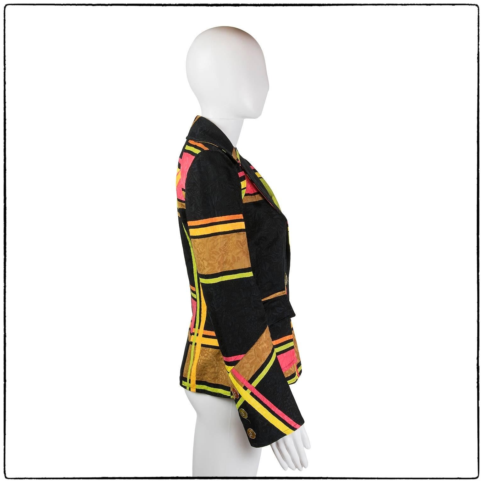 Black 1990s Christian Lacroix multicoloured jacket