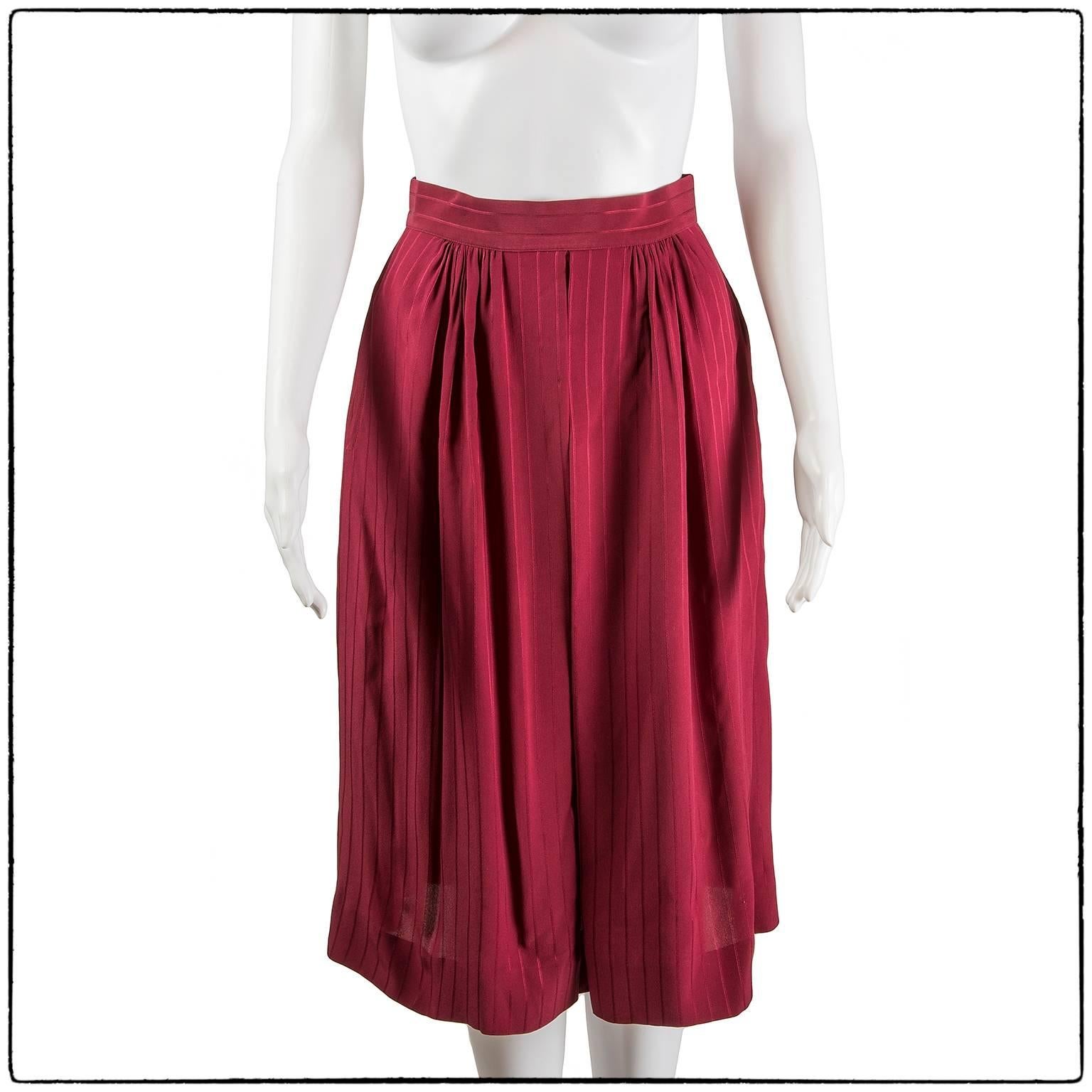 Red Vintage Christian Dior Ensemble , Skirt and Top 