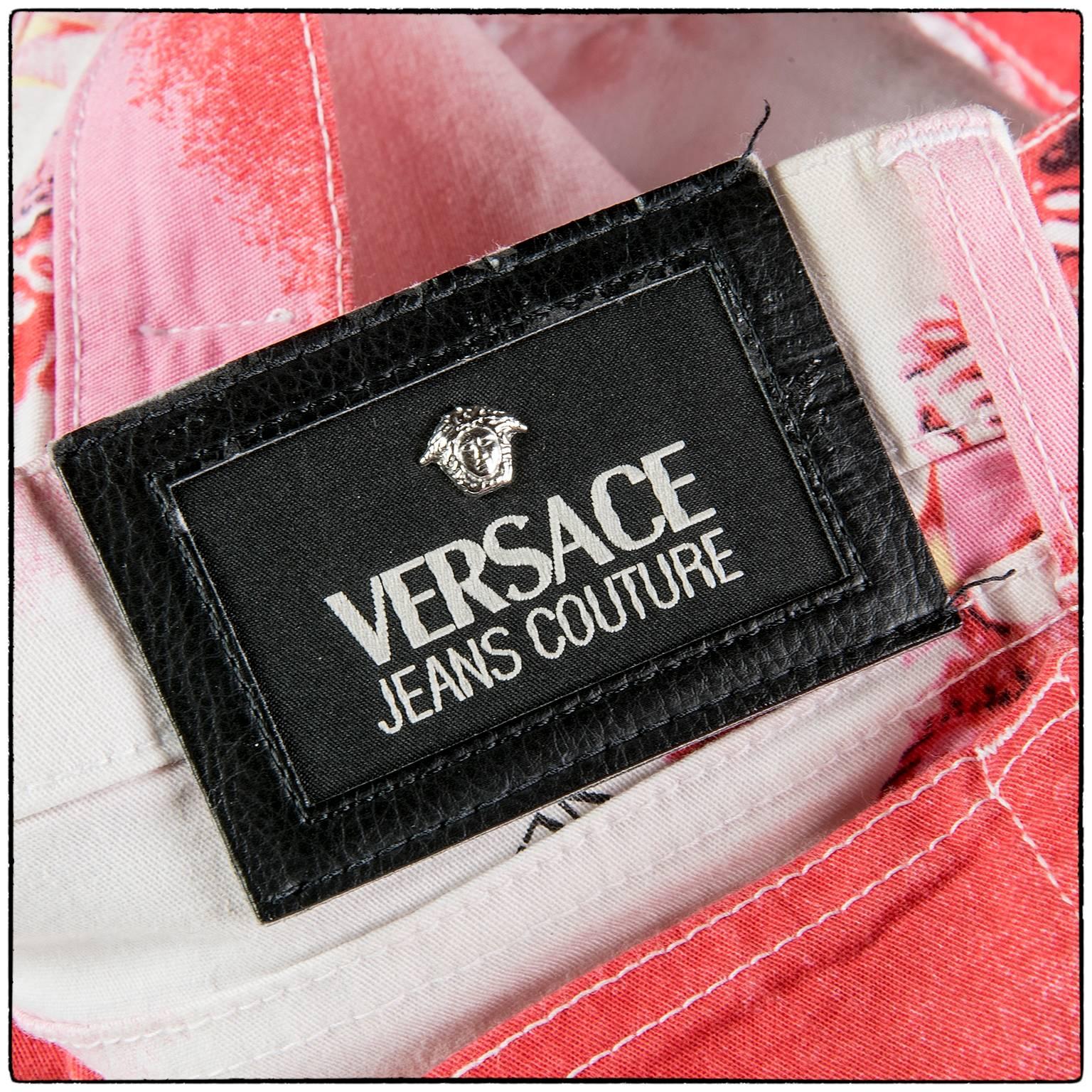 Women's 1990s Versace jeans Couture seashell collection pants For Sale