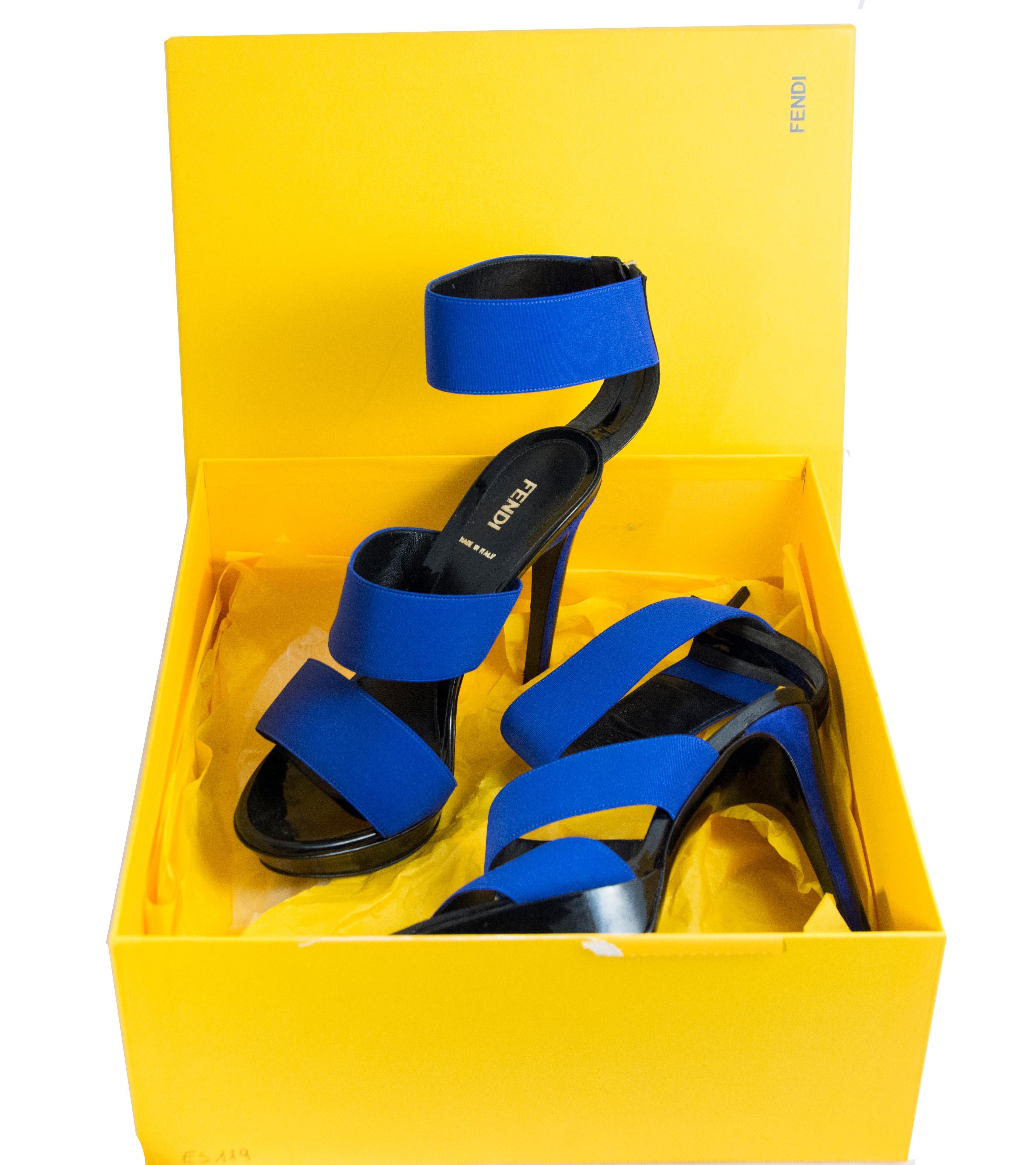 Blue Fendi Electric blue sandals For Sale