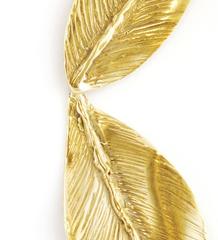 Cheyenne Gold-Plated Bronze Leaf Earrings