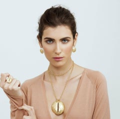 Giulia Barela Eye Big Gold Plated Bronze Pendant