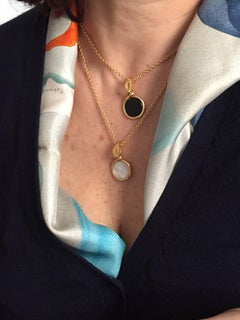 Giulia Barela Theda Bara Gold Plated Bronze and nacre pendant