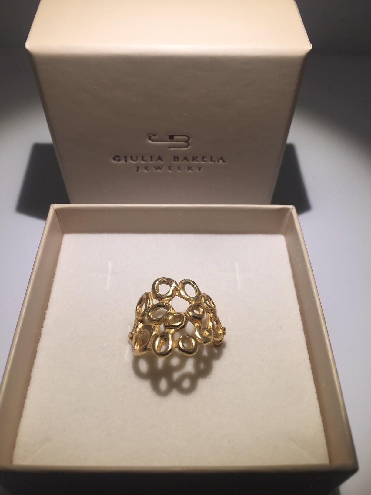 Giulia Barela 24 karat Gold Plated Bronze Cloud Ring For Sale 3