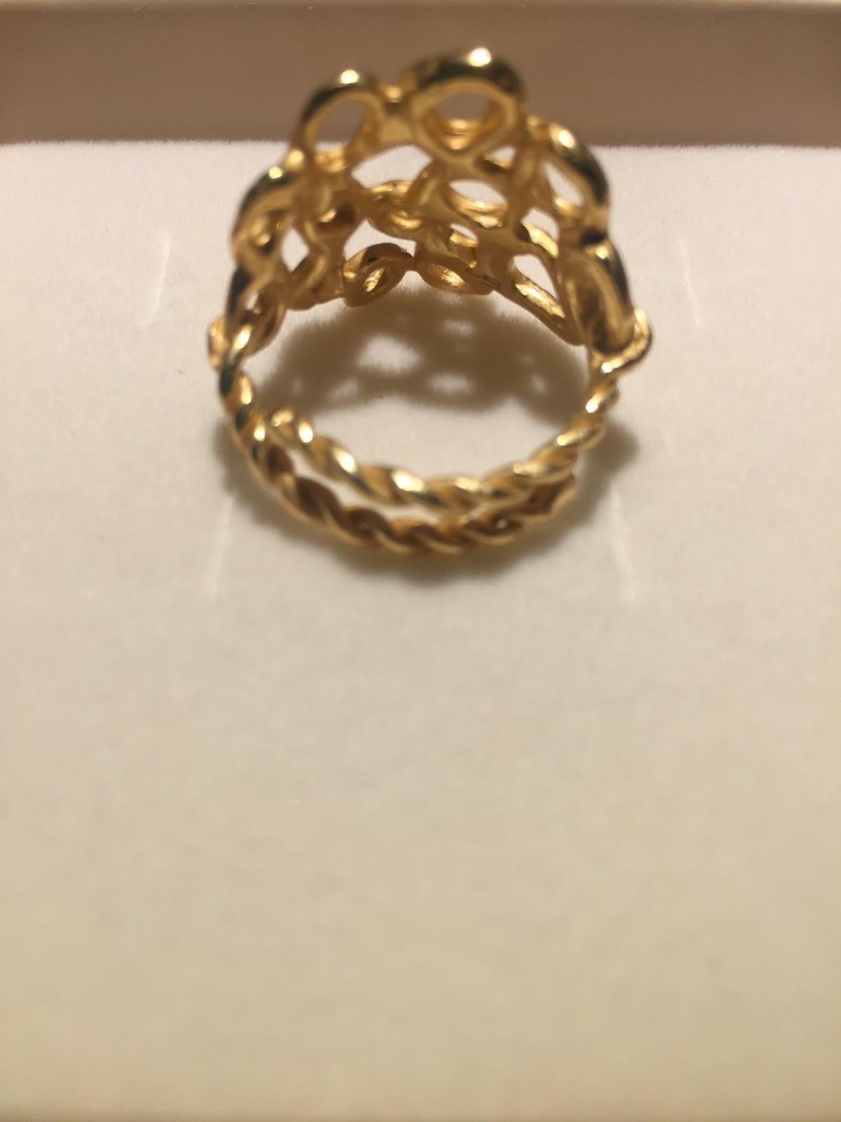 Giulia Barela 24 karat Gold Plated Bronze Cloud Ring For Sale 5