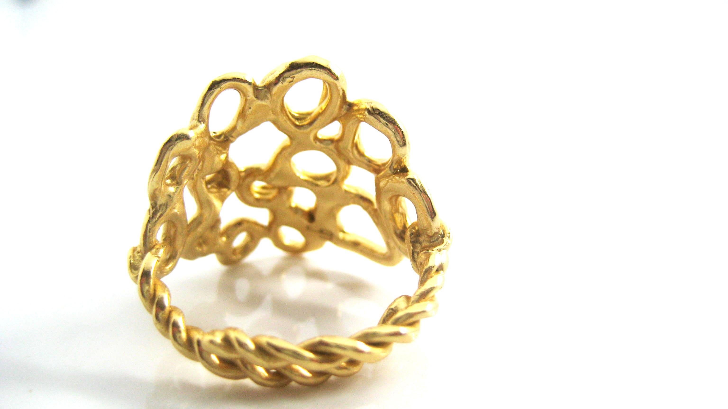Contemporary Giulia Barela 24 karat Gold Plated Bronze Cloud Ring For Sale