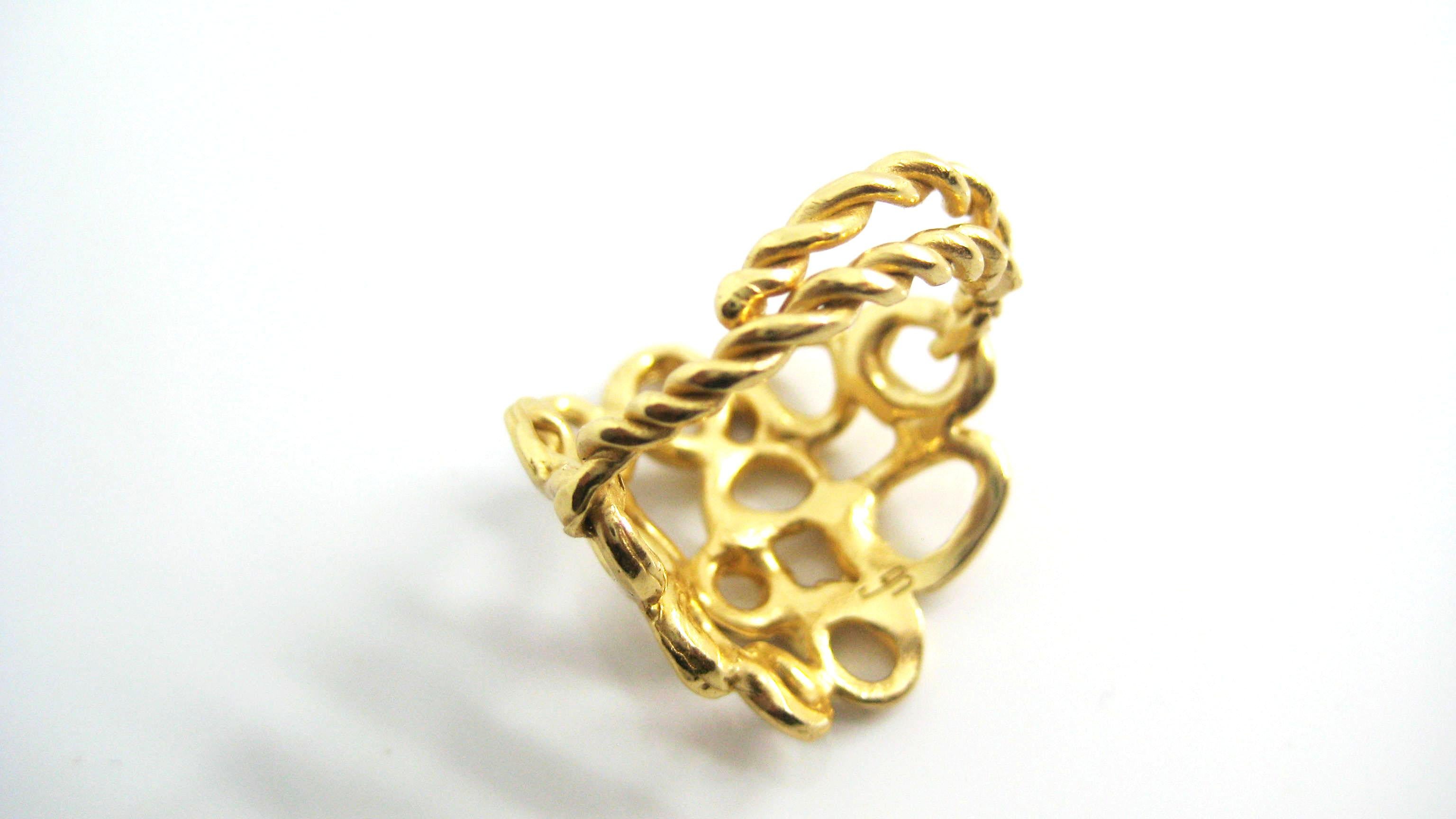Giulia Barela 24 karat Gold Plated Bronze Cloud Ring In New Condition For Sale In Rome, IT