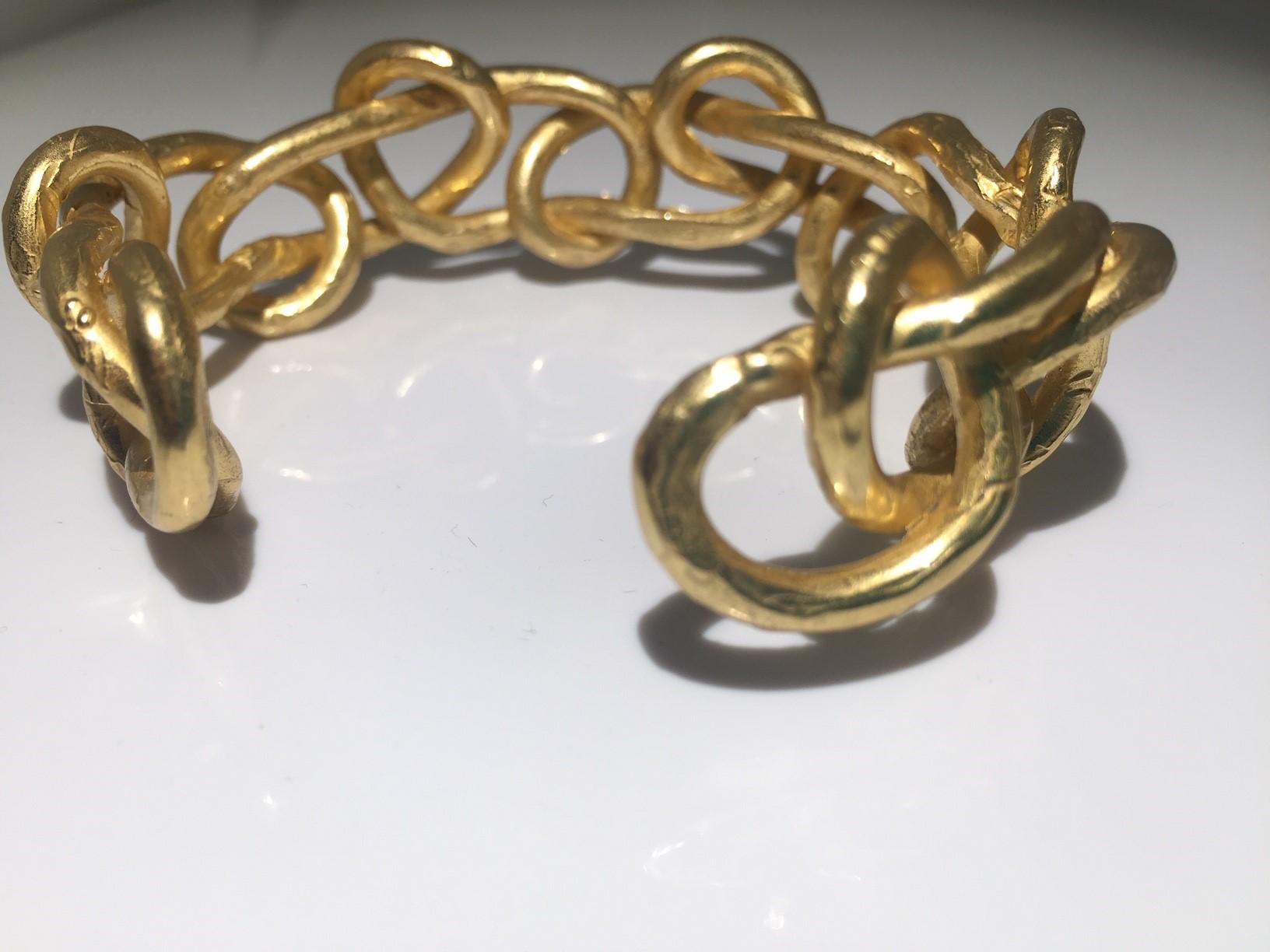 Giulia Barela 24 karat Gold Plated Bronze Knot Cuff Bracelet 2