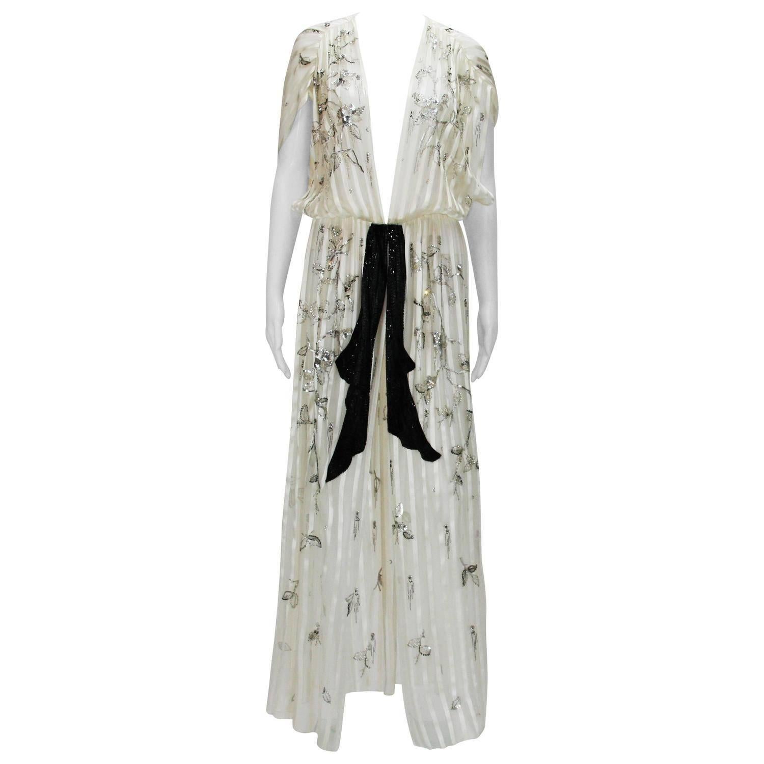 Christian Dior Printemps-Ete 1979 Numbered Beaded Embroidered Dress Duster