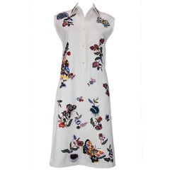 New ETRO Runway Exquisitely Hand Beaded & Embroidered White Dress w/Belt 40  6/8
