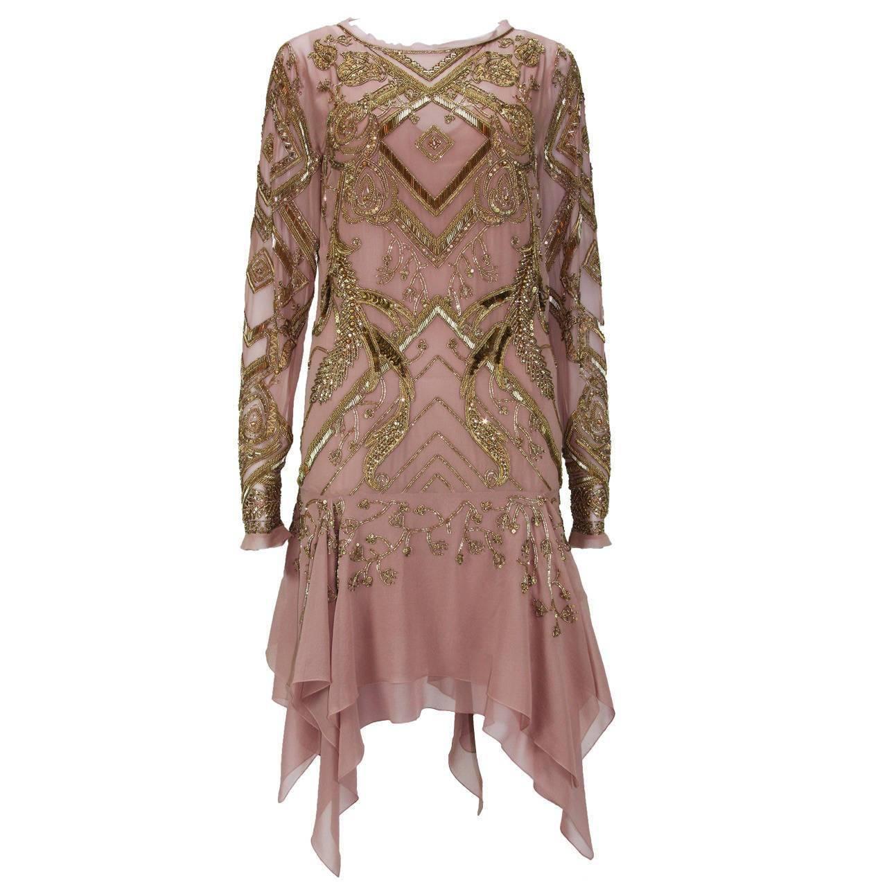 New EMILIO PUCCI 7K Fully Beaded Silk Cocktail Dress It.42 - US 6 For Sale