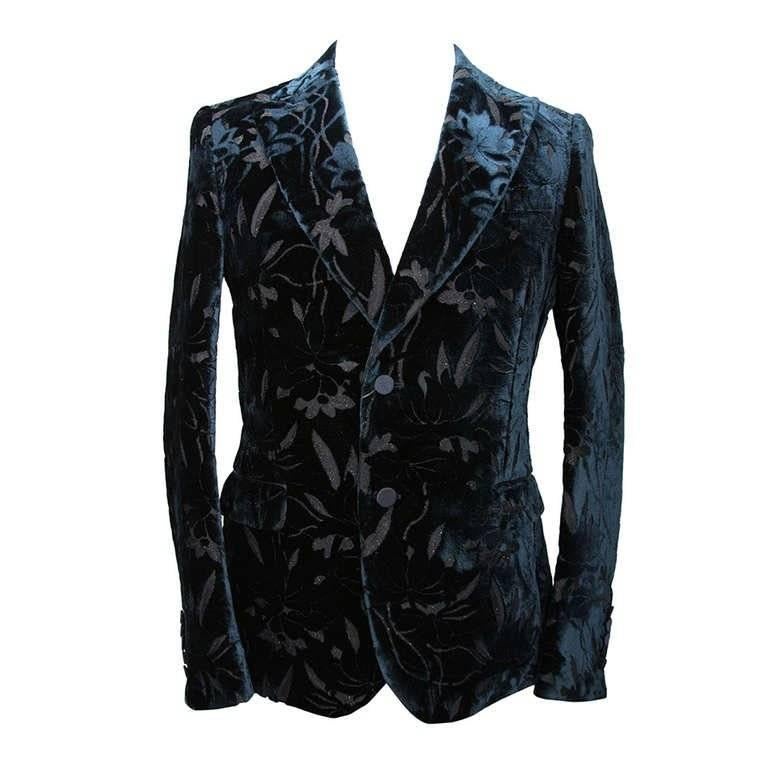 New $4300 GUCCI Runway Salon Jacquard Velvet Dandy Evening Blazer It 48 - US 38
