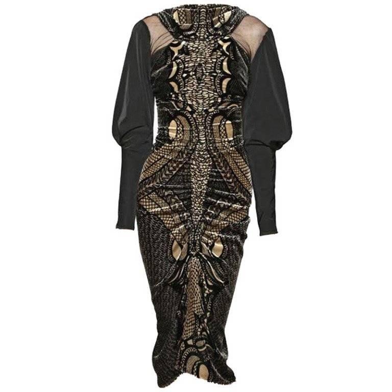 New ETRO Runway SILK TAFFETA and VELVET Cocktail Dress It. 38 - US 2 For Sale