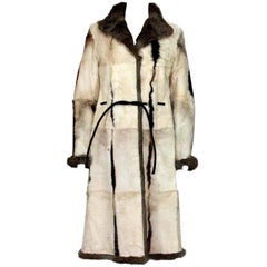 Vintage New Tom Ford for Gucci 1999 Collection Reversible Beige Fur Coat It.44